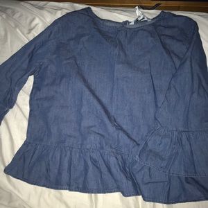 Mid sleeve jean shirt